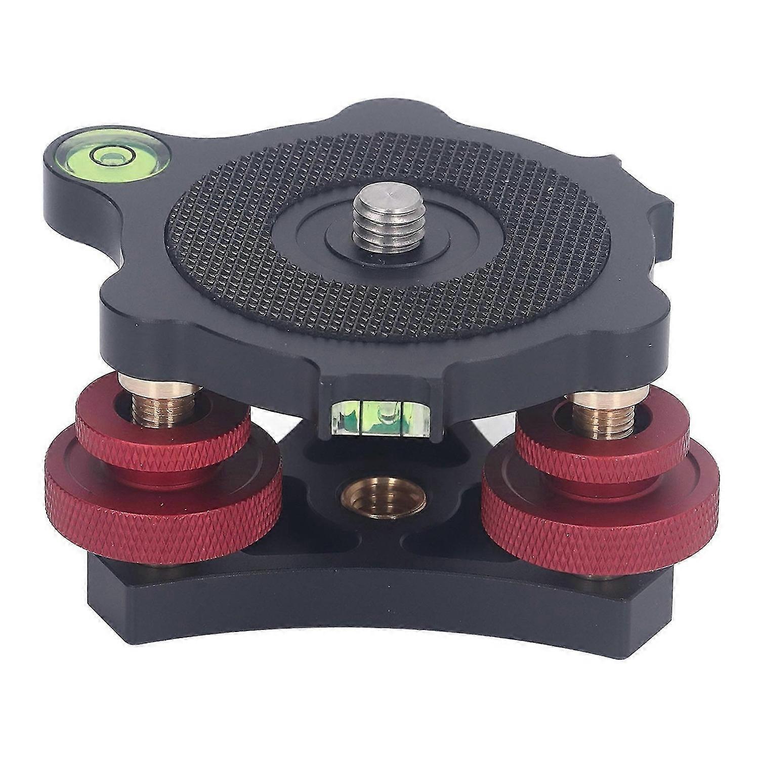 Tripod Head Leveling Base Camera Leveler Aluminum Alloy 3/8 Inch Thread Precise 3 Bubble Level Tripl
