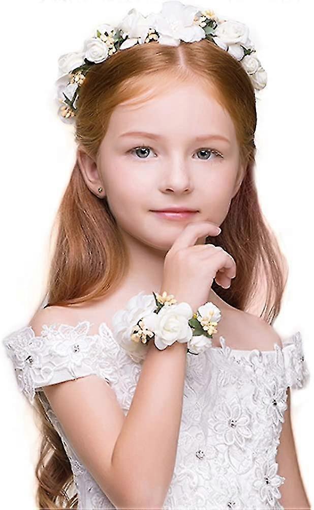 ネイチャーベリーフラワークラウンウェディングフェスティバルのための花柄リストバンド付き