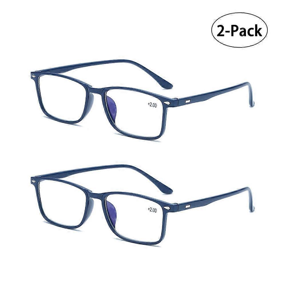 2Pack Lunettes de lecture unisexes Hommes Femmes Anti Blue Light Reader Lunettes
