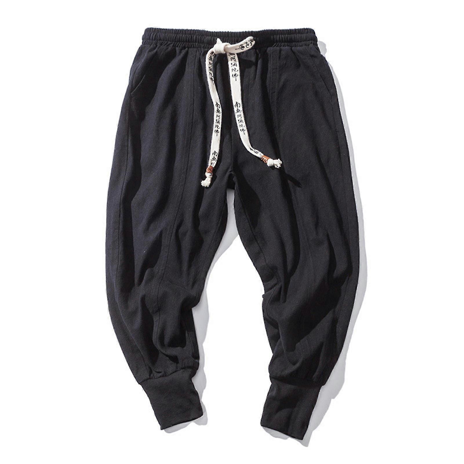 Harem Pants Men's Baggy Joggers Pants Drawstring Elastic Waist Sweatpants Casual Running Trousers
