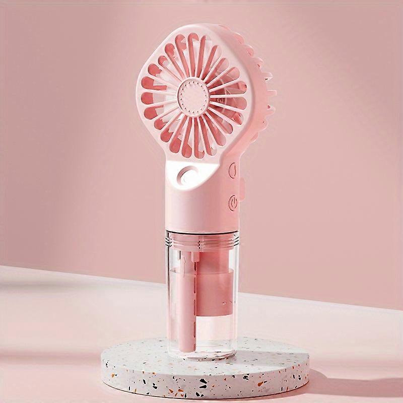 Portable Rechargeable Handheld Misting Fan - Battery Operated Mini Face Steamer for Travel & Outdoors