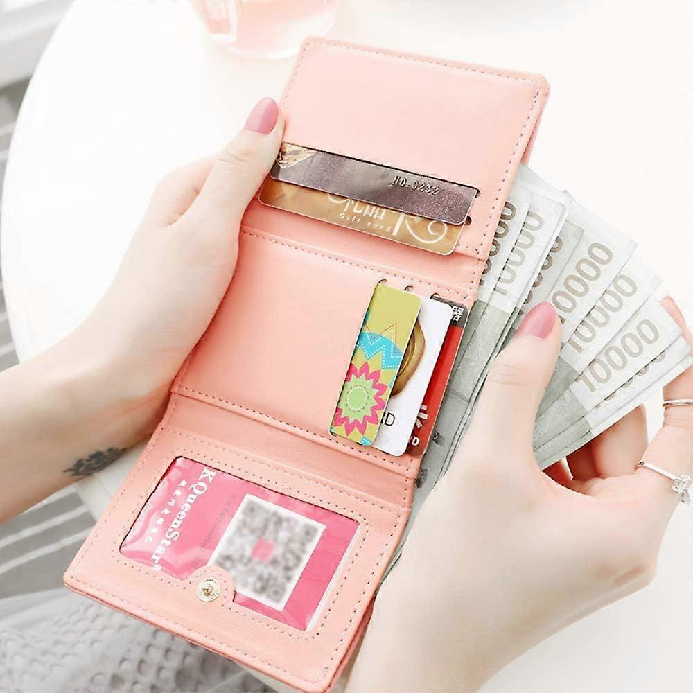 Fire Stone Cute Girls Wallet - Tri-Fold PU Leather Purse With Card Slots, ID Window
