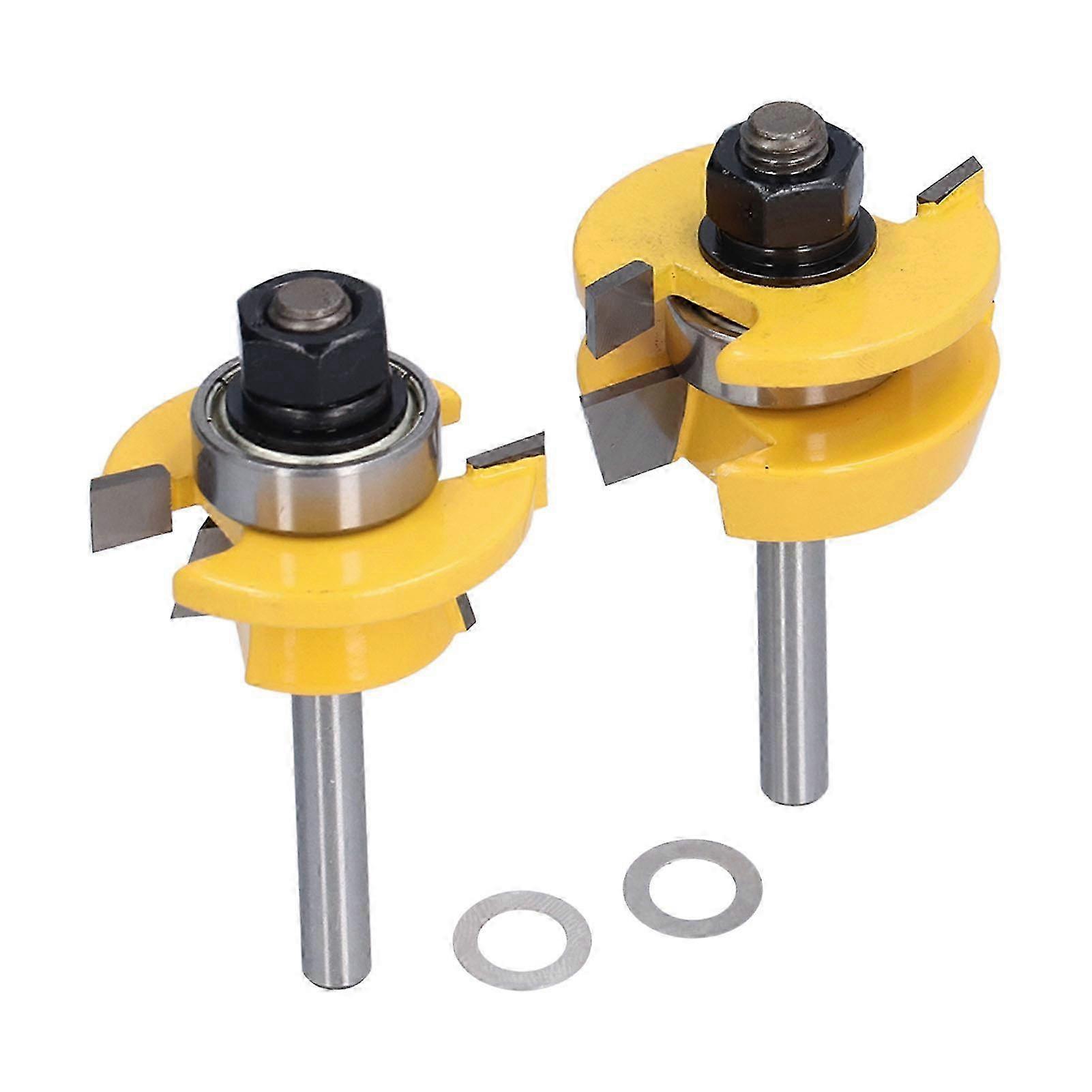 Router Bit Set for Woodworking 2 Pcs Metal Milling Cutter Edging Cutting Tools 14 Inch