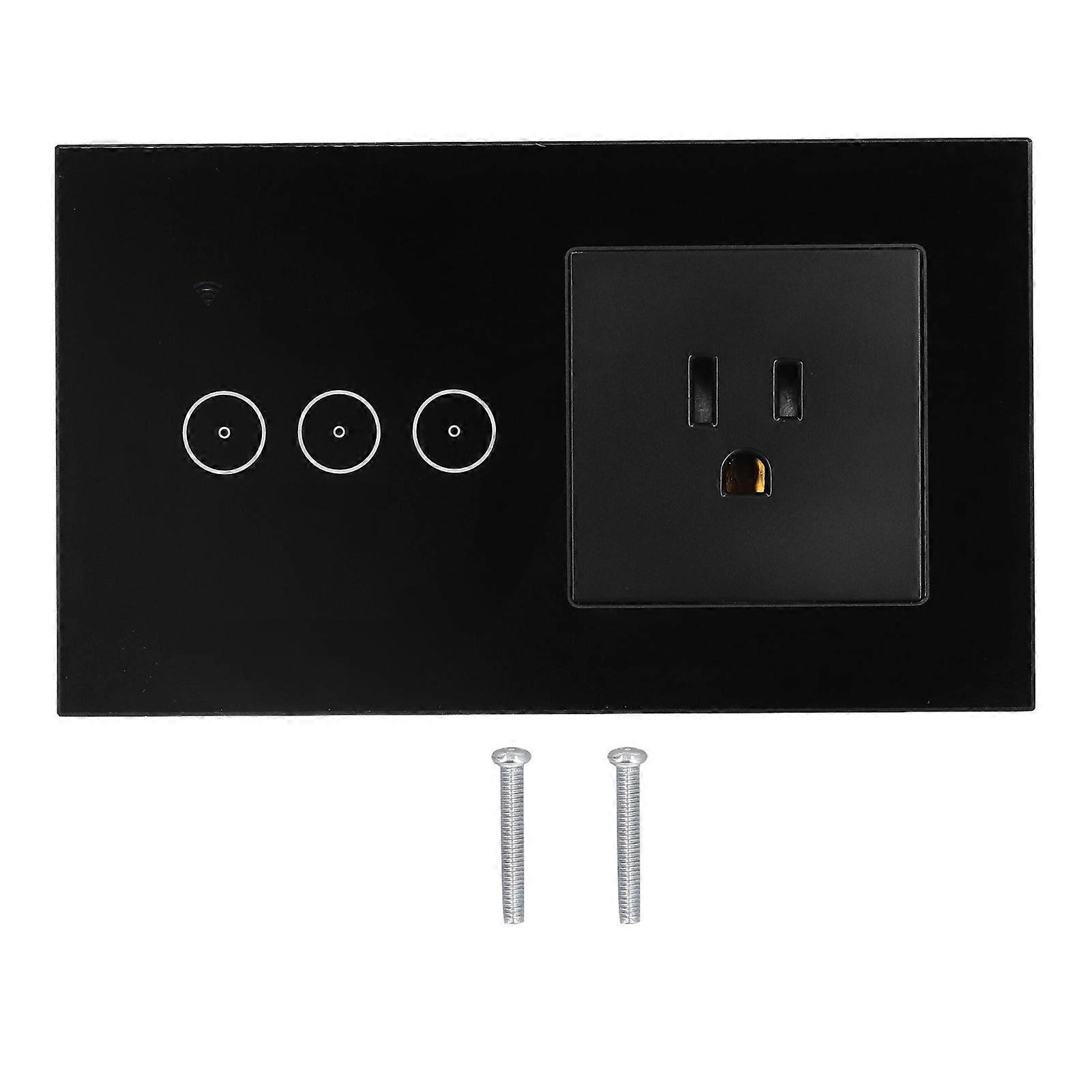 10A 3 Gang Smart Switch Socket Multifunctional Wall Panel Switch WiFi Switch Socket  95/AC