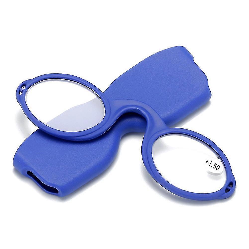 Silicone Clip Naso Occhiali Da Lettura Mini Schiuma Donne Occhiali Da Naso Uomo Portatile Banmo Blu -1.50