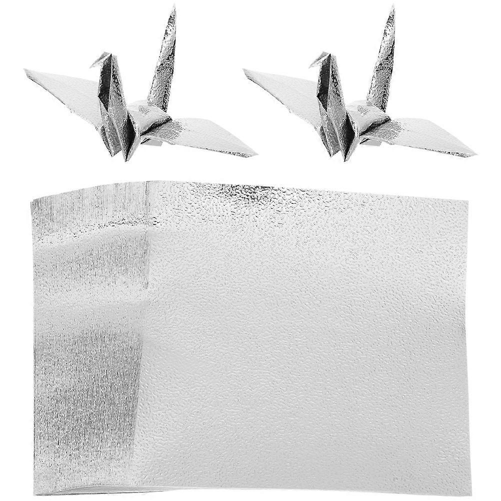 100 Sheets of Square Folding Paper Origami Paper Origami DIY Paper Silver Color Origami Paper