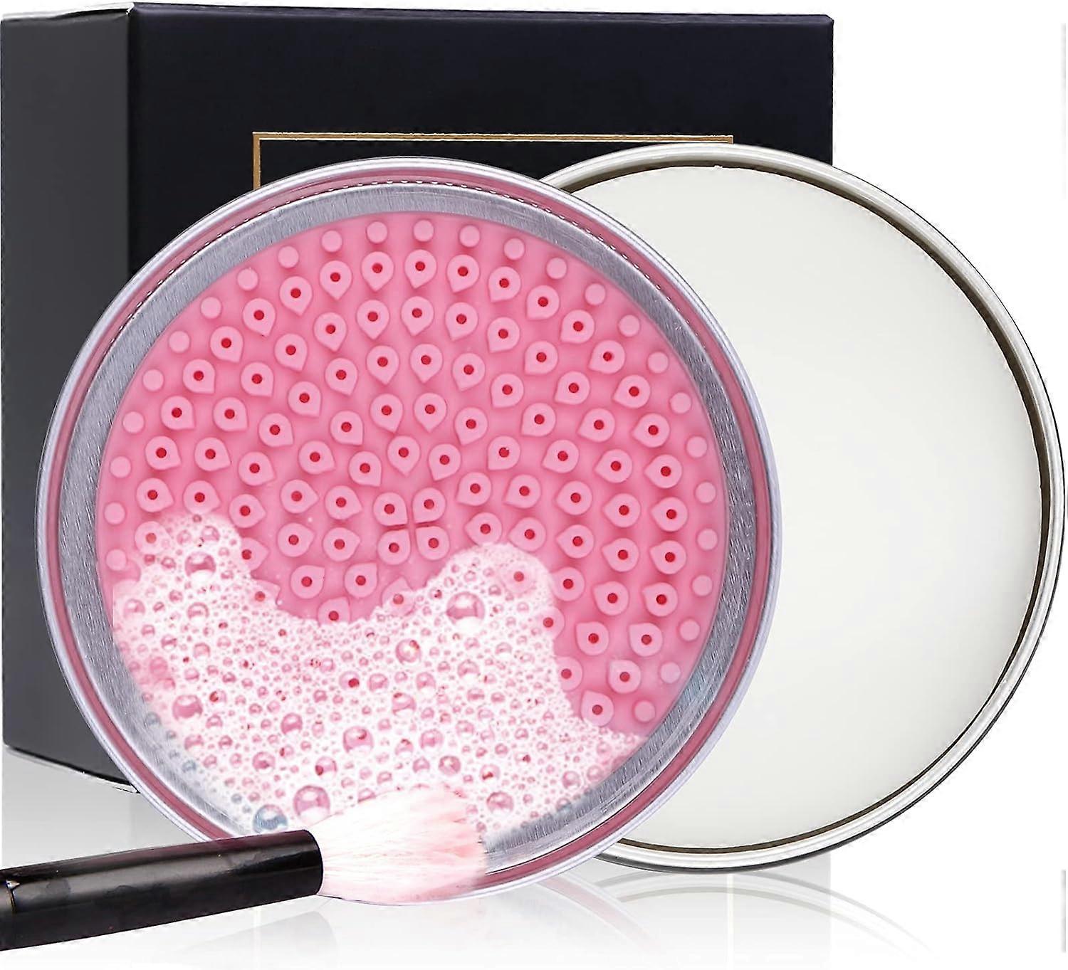 Makeup Brush Cleaning Set: Solid Soap Cleaner - Easy to Clean Stirring Brush Shampoo Removes Shadows