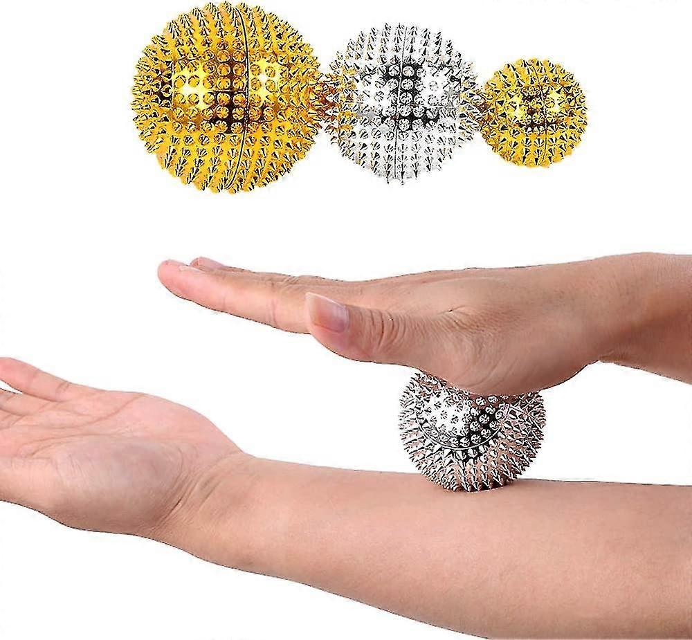 2pcs Hand Massage Ball For Trigger Point Relief,5.6cm Silver
