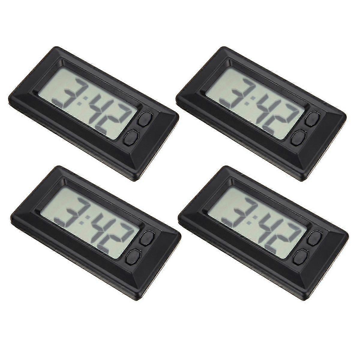 4 Pieces Small Digital Clock Mini Car Clock Home Electronic Clock Car Dashboard Time Clock