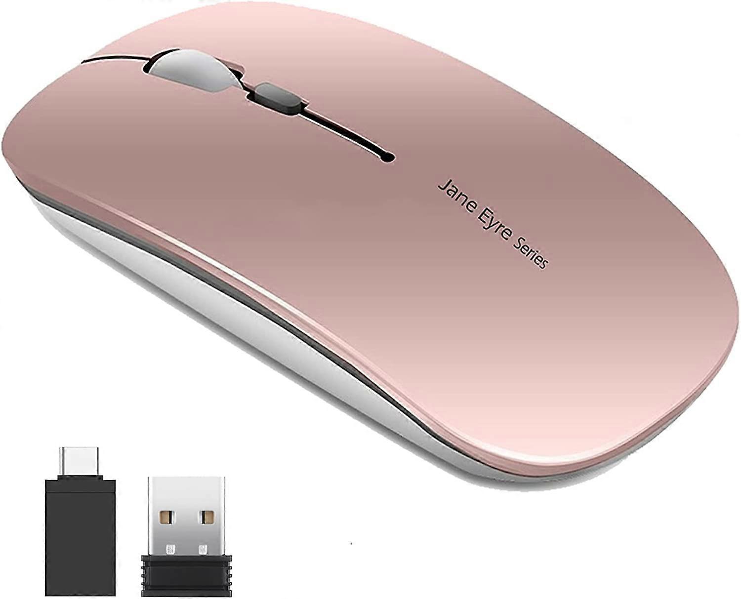 Other Home Automation Accessory Q5 Slim Rechargeable Wireless Mouse, 2.4G Ultra-thin Silent Portable Optical Wireless Mouse with USB Receiver and Type