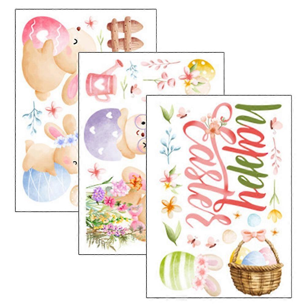 1 Set Easter Window Cling Adhesive Bunny Easter Egg Sticker Self-Adhesive Easter Decal