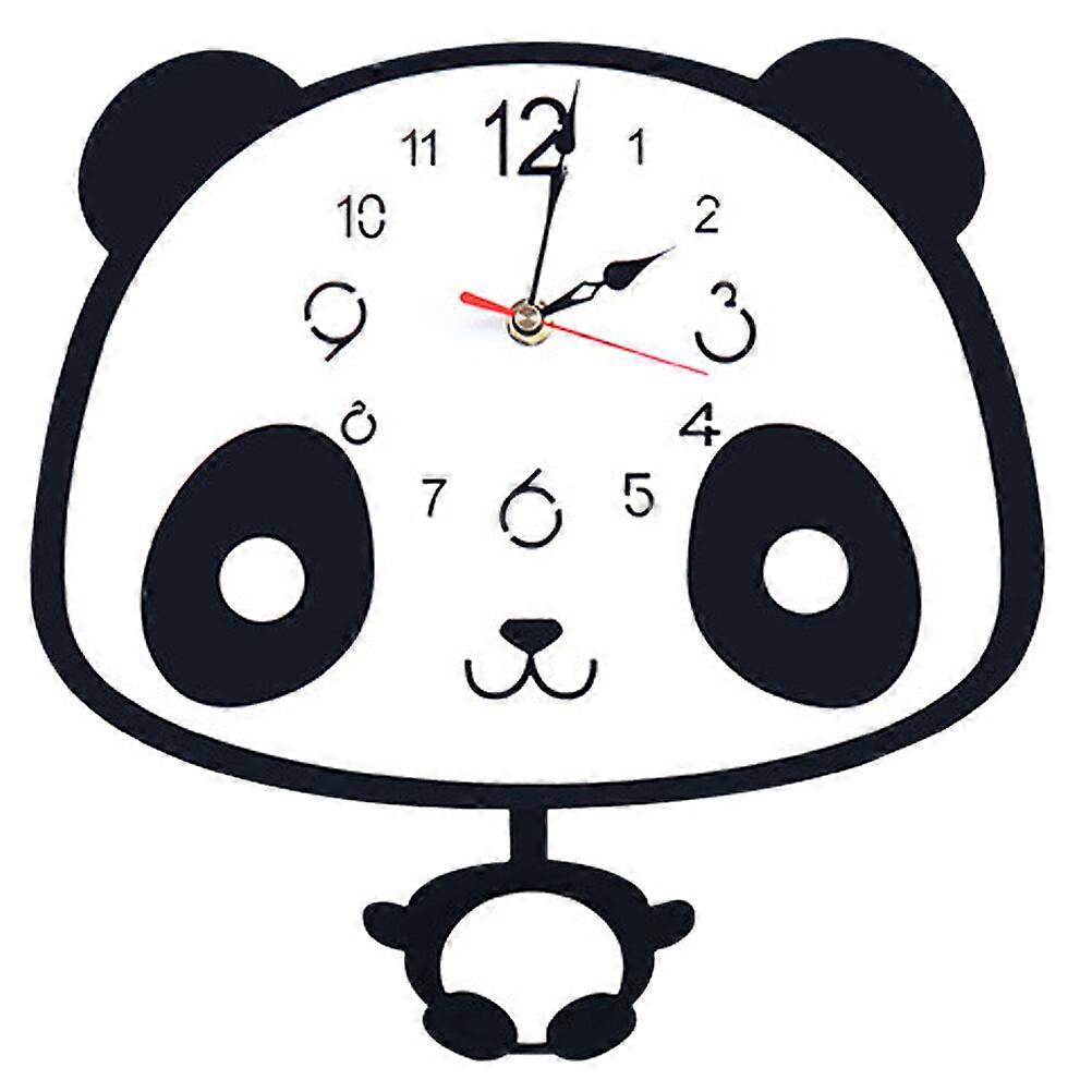 Household Clock Wall Hanging Clock Cute Panda Shaped Clock Office Wall Clock without Battery