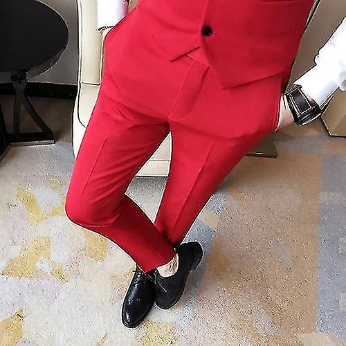 Herren Einfarbig, Lässige schlanke Brautkleid Hose