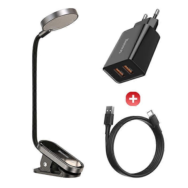 Baseus Clip-on LED Table Lamp, Dimmable, Wireless, Touch, USB Rechargeable, Laptop Night Light