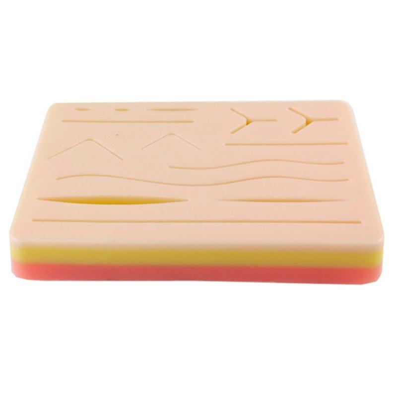Suture Pad Reusable Imitation-Skin Silicone Training Practice Wounds Skin Kit for Student