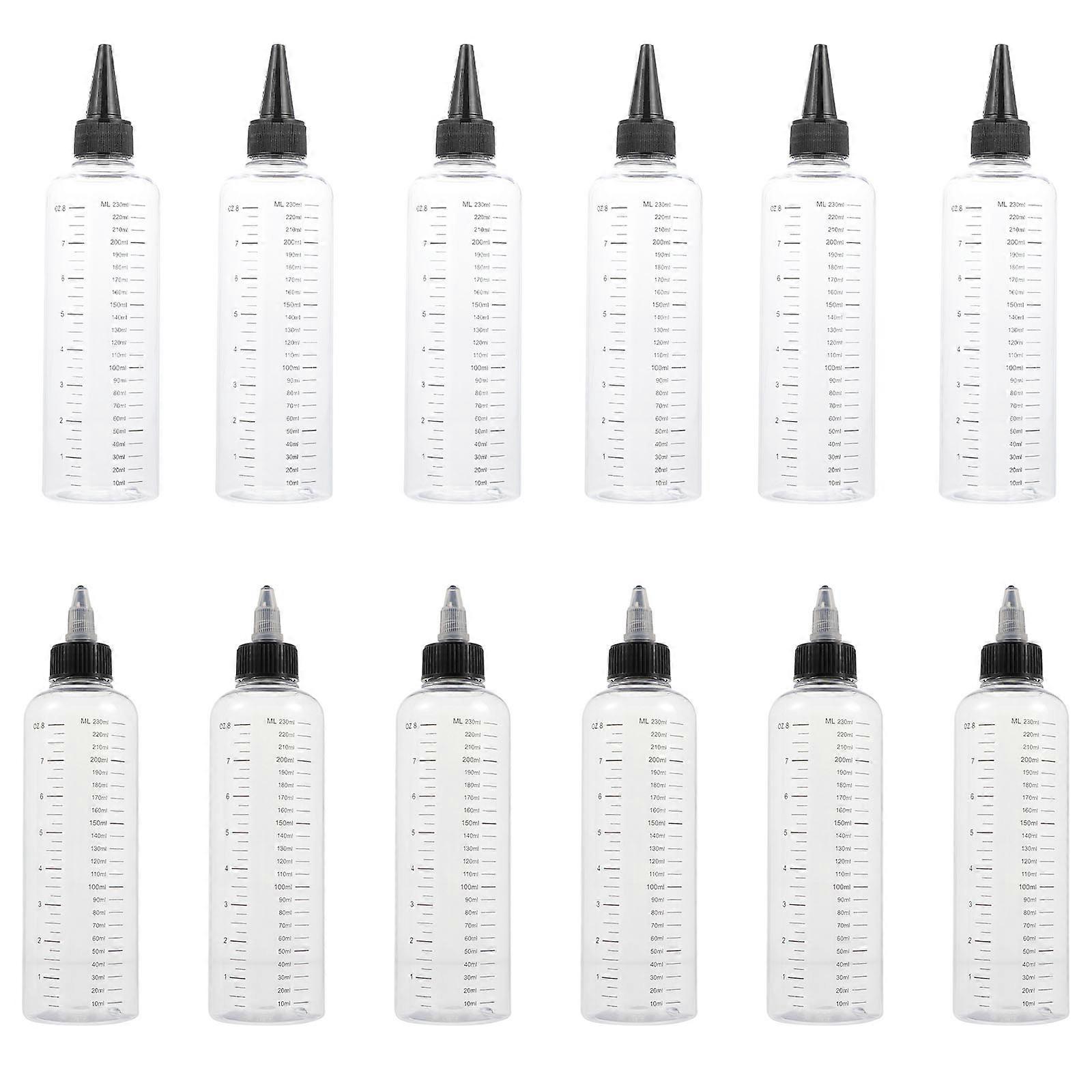 12st spetsiga munflaskor hårfärgningsflaskor skalflaskor applikator 250ML