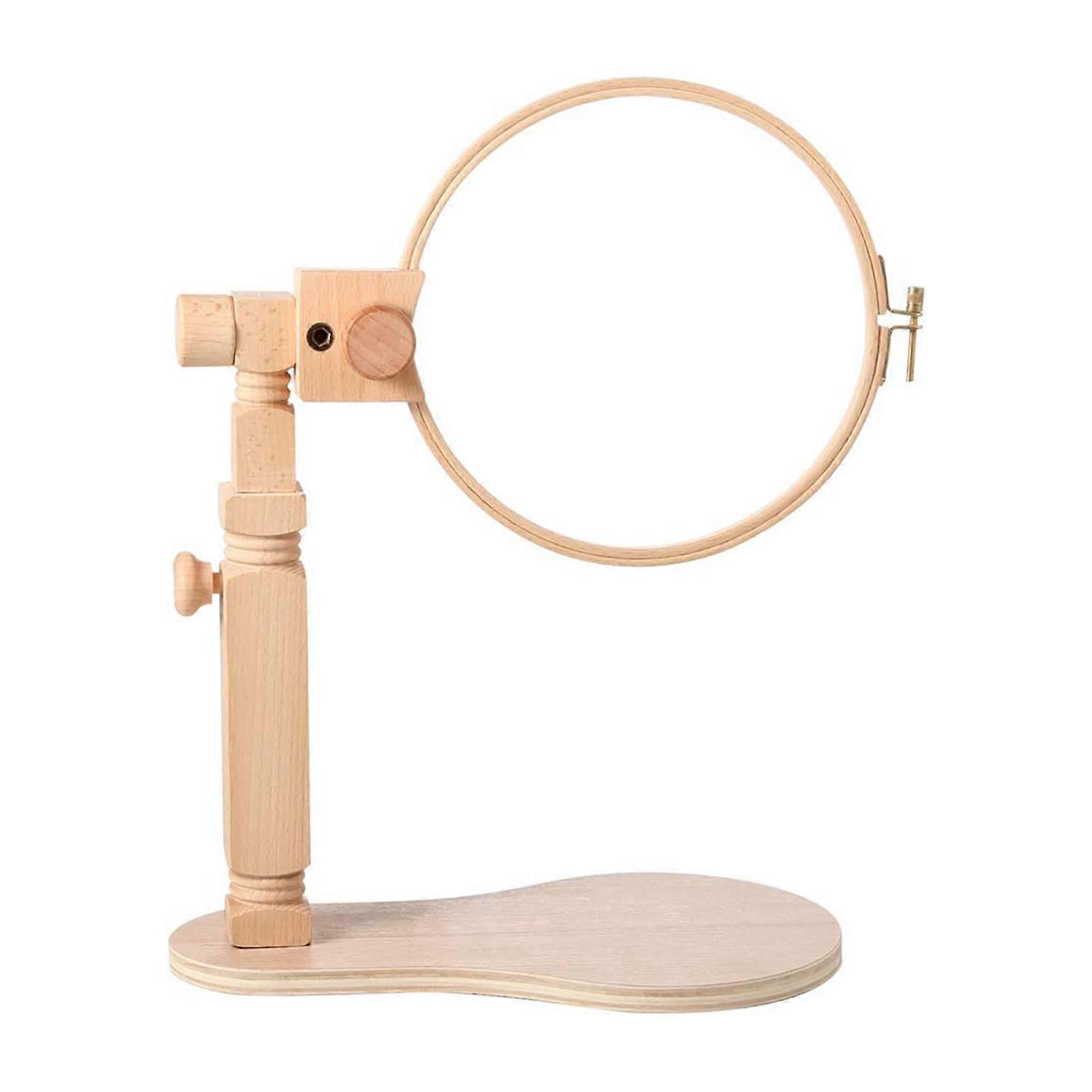 Embroidery Rack Adjustable 360 Degree Rotatable Wood Round Adjustable Rotating Manual Sewing Cross Frame Holder for Home mengxi