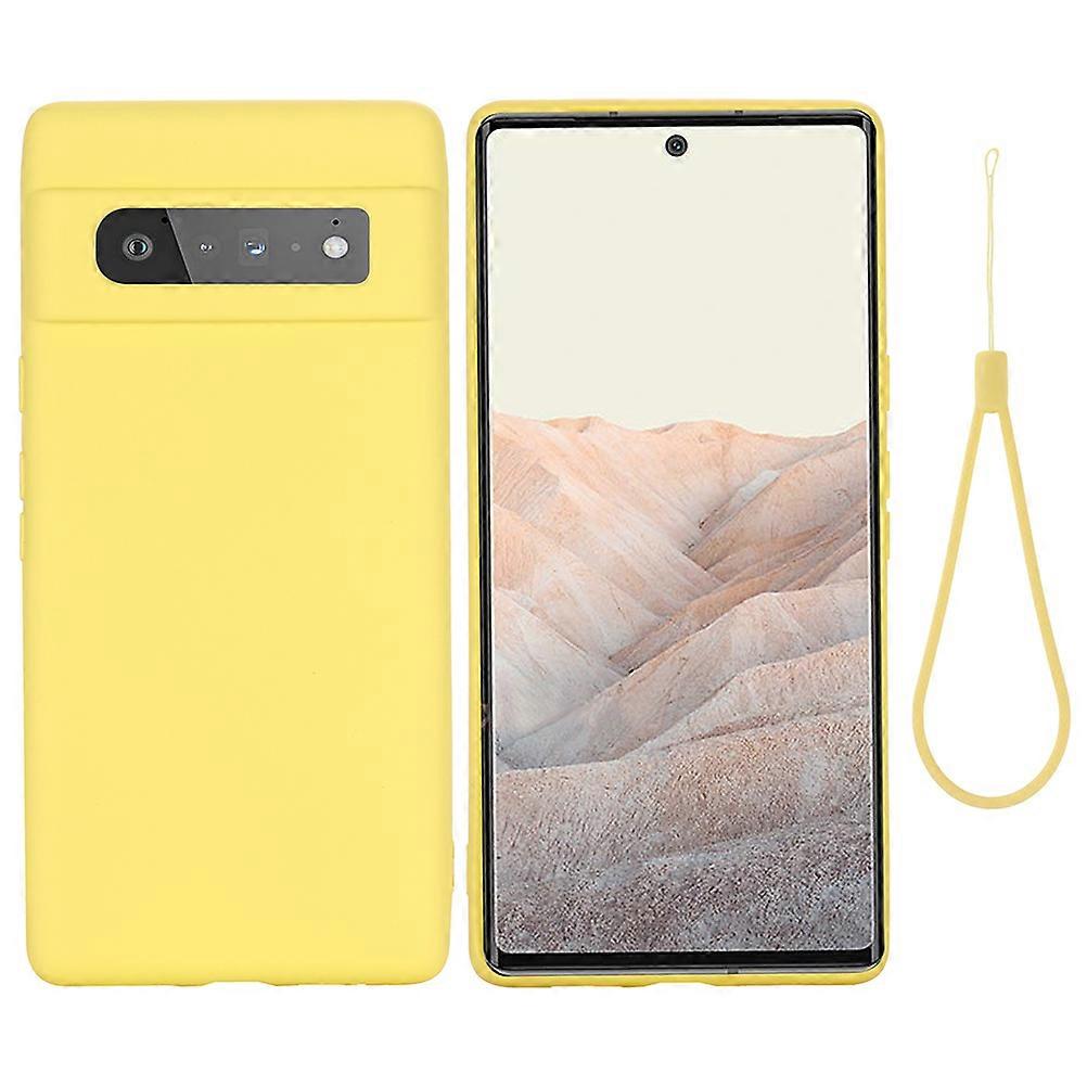 Liquid Silicone Mobile Phone Case with Wrist Strap Compatible with Pixel 6 Pro