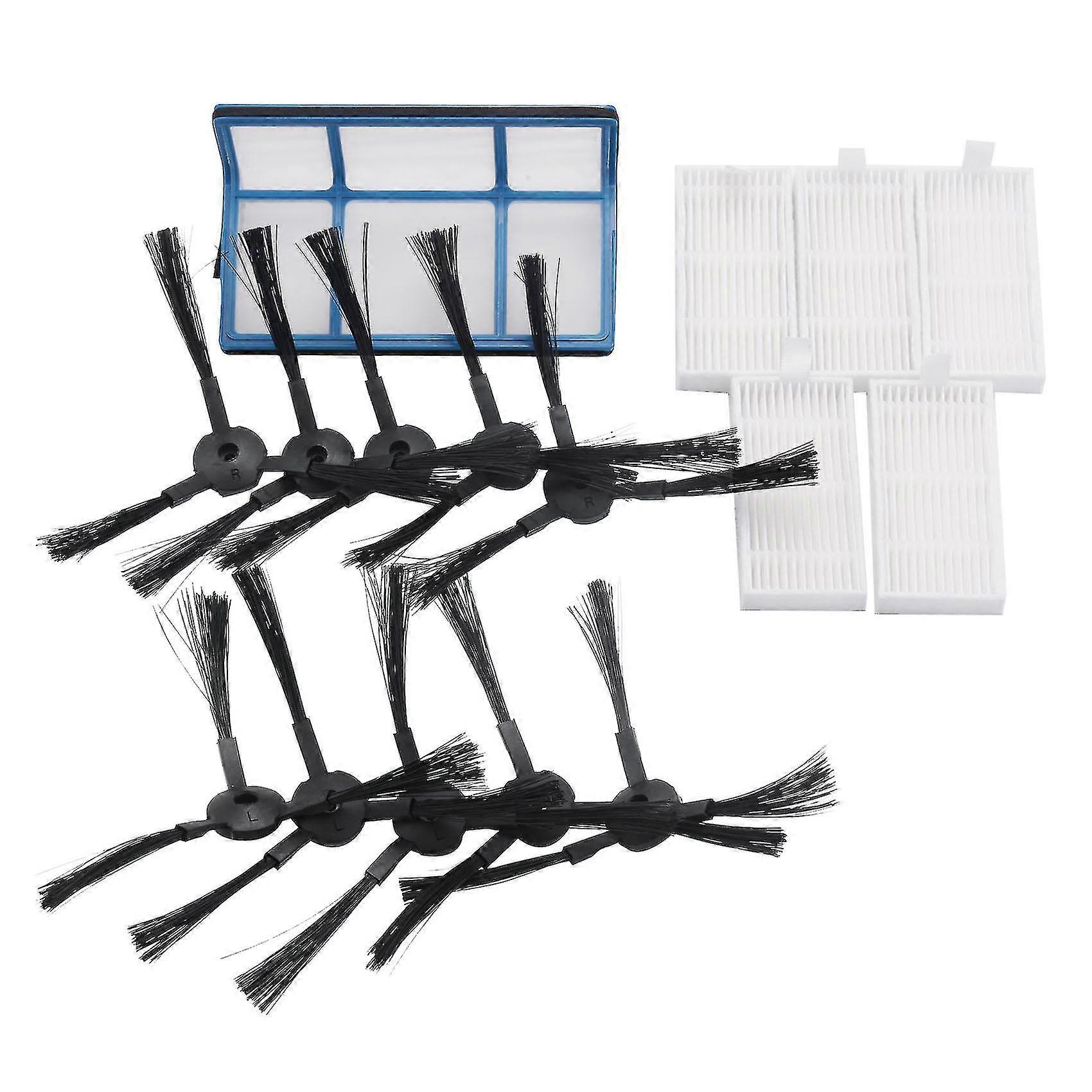 Filters and Side Brushes for Medion 16192 18500 18501 18600 Spare Parts - Set of 5 Filters and 10 Side Brushes
