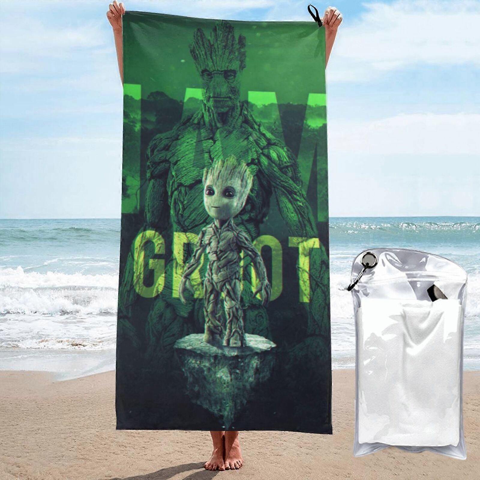 c242I Am Groot Microfiber Beach Towel Absorbent Quick Dry Lightweight LXMT160