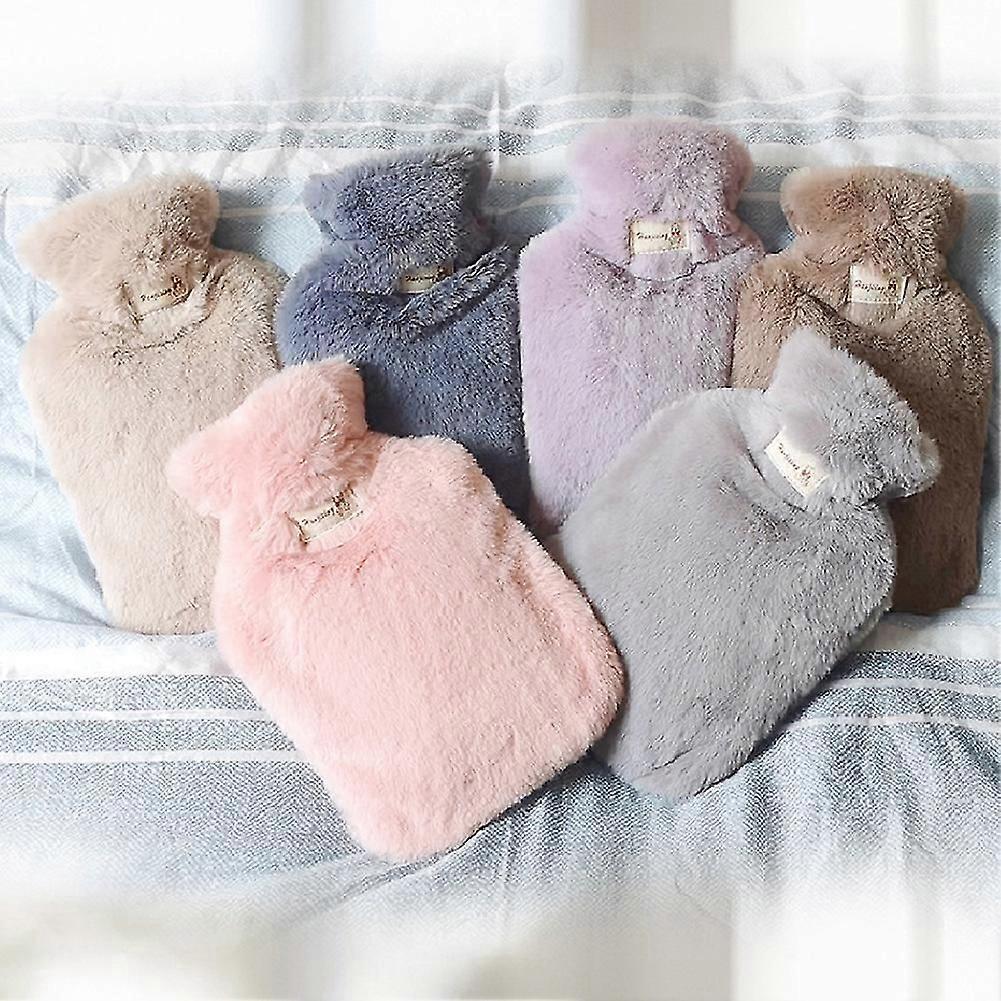 Cute Hot Water Bottle 1/2l Pvc Leak-proof Bed Bottle With Plush Cover Long Term Heat