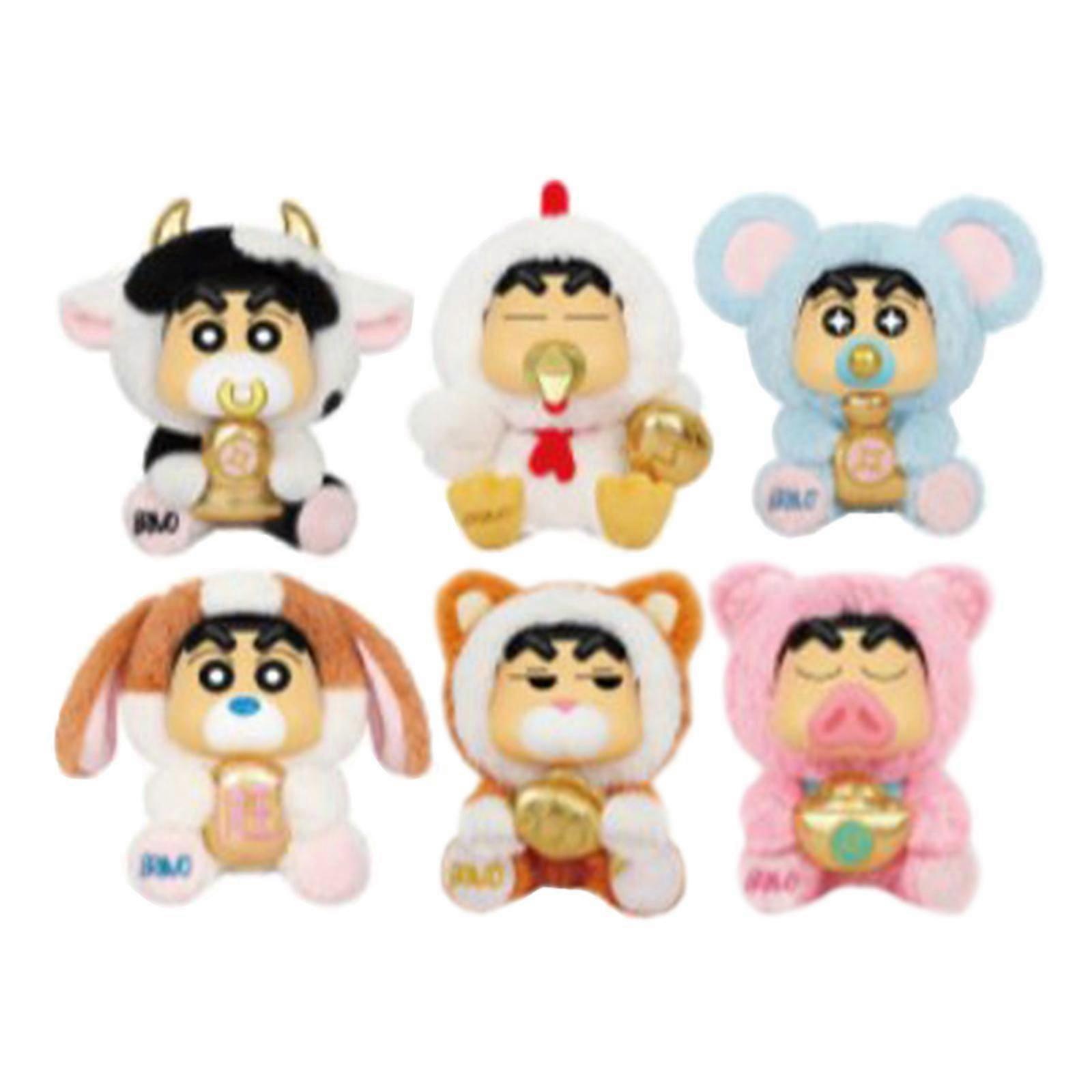 6 יחידות אנימה קטיפה מחזיק מפתחות שולחן תפאורה צעצוע ממולא לבנות בנים ילדים מבוגרים