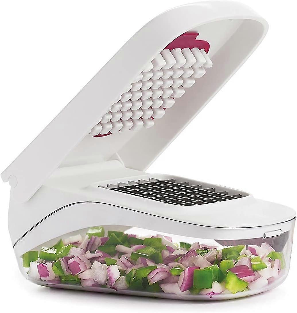 Vegetable Chopper Slicer Dicer with Container, Easy Clean Plastic Kitchen Gadget for Food Prep and Meal Prep