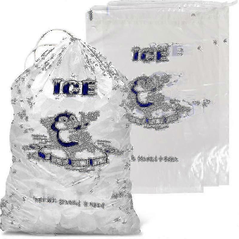 10kpl jääpusseja, joissa on kestävä kiristysnauhasuljin, uudelleentäytettävät jääsäilytyspussit grilleille, retkeilyruokakojuille, 20 lb.