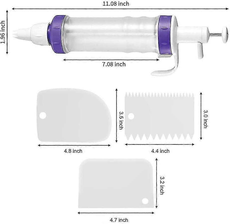 Cupcake Decorating Kit, Dessert Decorating Syringe Set, Cupcake Filling Injector, 7 Icing Nozzles, 3 Cream Scrapers For Frosting, Cookies Cake Decorat