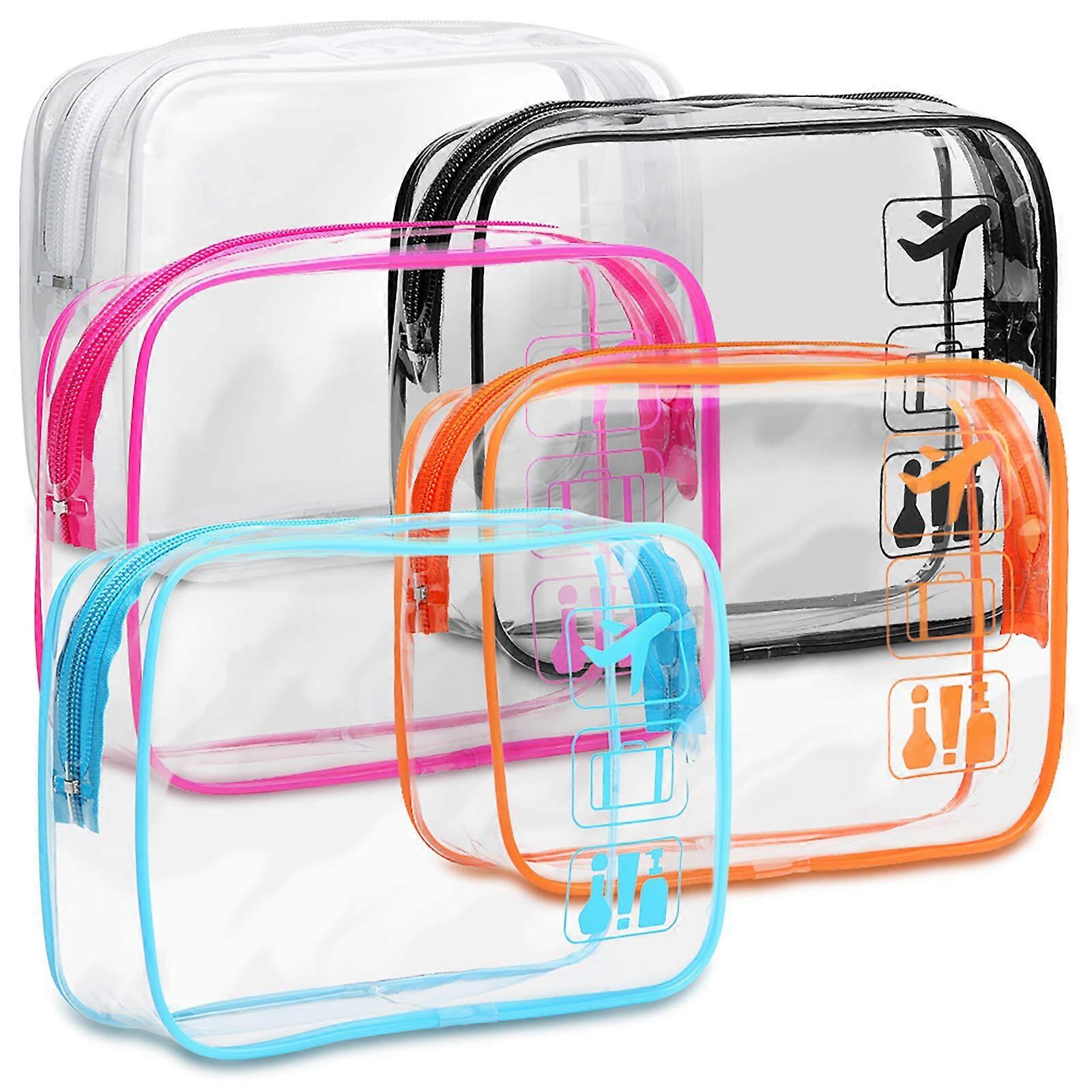 5 Pack Clear Toiletry Bags TSA Approved for Travel and Storage