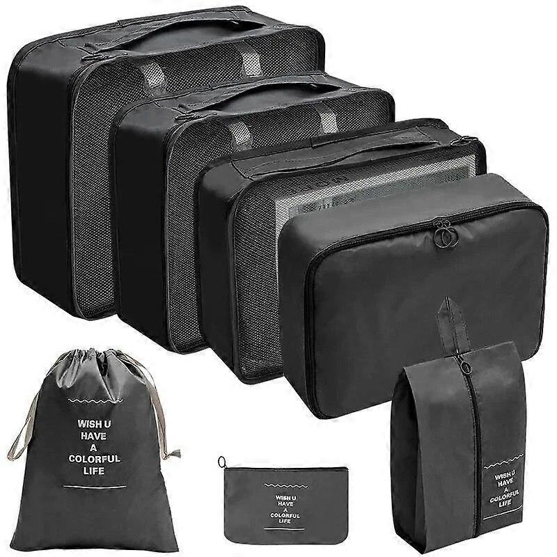 Travel Organizer Set 7Colors Storage Bags Suitcase Packing Cubes Set Cases Portable Luggage Clothes Shoe Tidy Pouch Folding