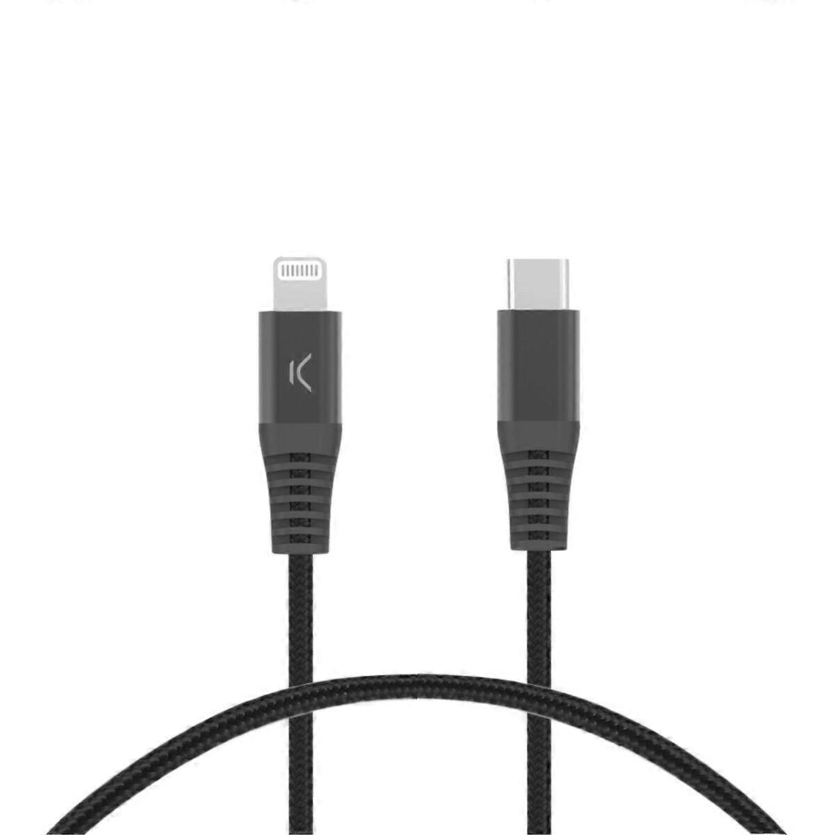 USB-C auf Lightning Kabel KSIX Schwarz