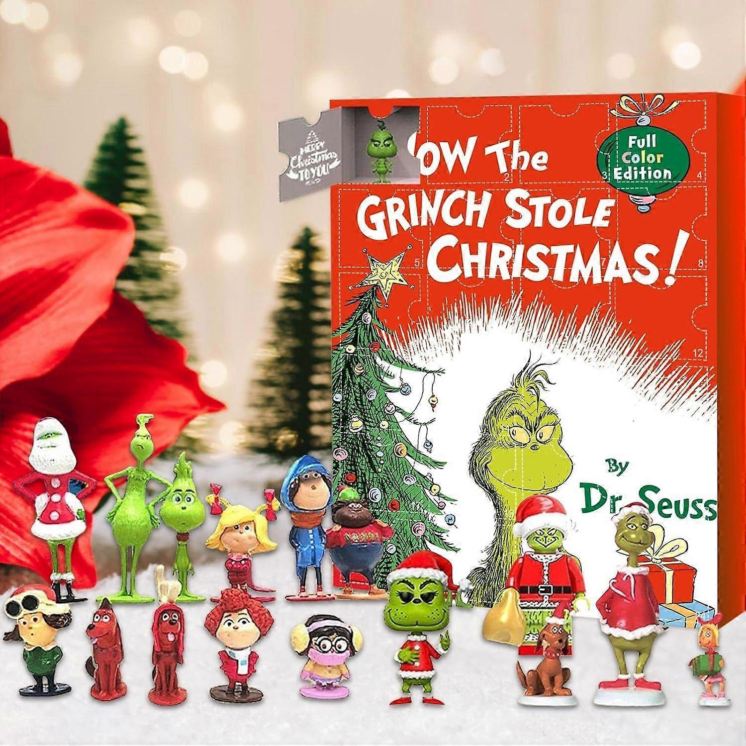 Christmas Advent Countdown Calendar 2023 24PCS Grinch Figures Doll
