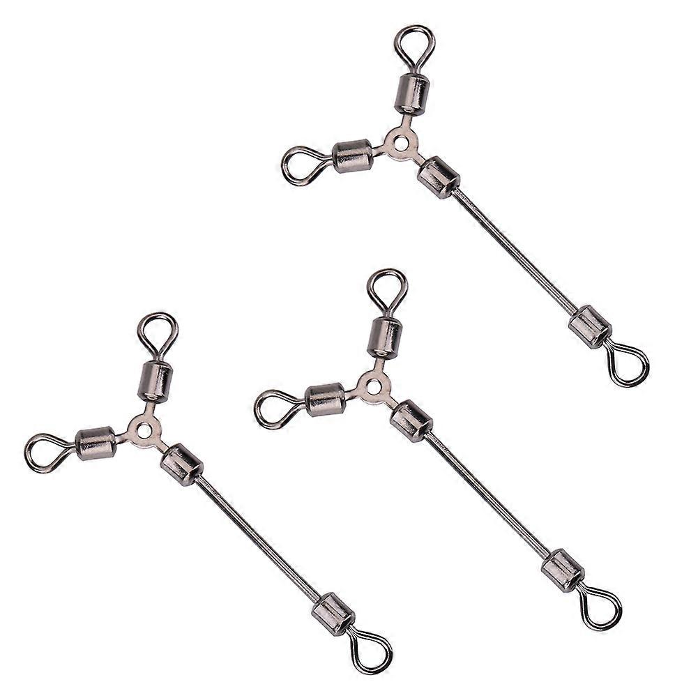 15Pcs Y Shape 3-Way Rolling Swivels Fishing Hook Lure Connectors