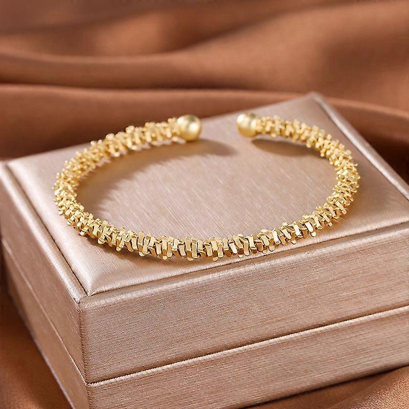 High Quality Women's Bracelet In Gold Plated Copper With Luxurious Broken Color Preserving Design Classic For Desk