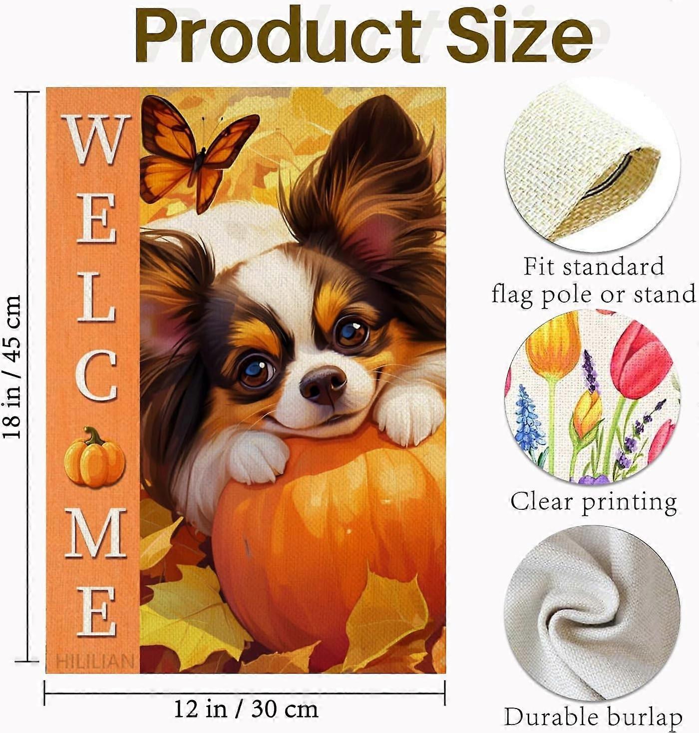 Papillon Flag 28x40 Double Sided, Pumpkins Garden Flags(6269)