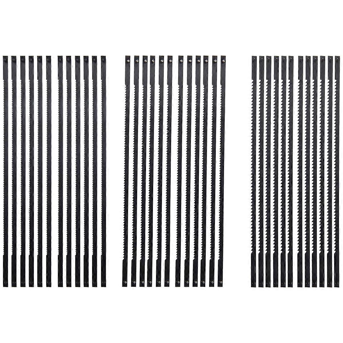 36Pcs Scroll Saw 127mm Carbon Steel Fretsaw with Pin 15/18/24 Teeth Standard Fine Cut Saw