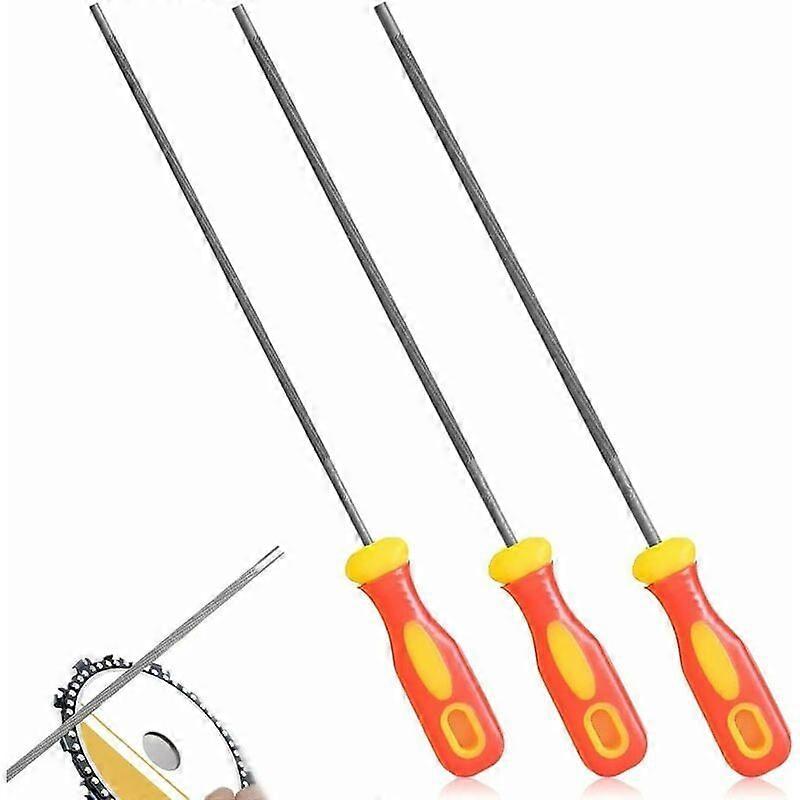 Pack Chainsaw Files, Chainsaw Files, Chainsaw Chain Sharpener with Handles, Easy to Hold, 3 Sizes 4.0mm, 4.8mm, 5.5mm, for Chainsaws (Red Yellow)