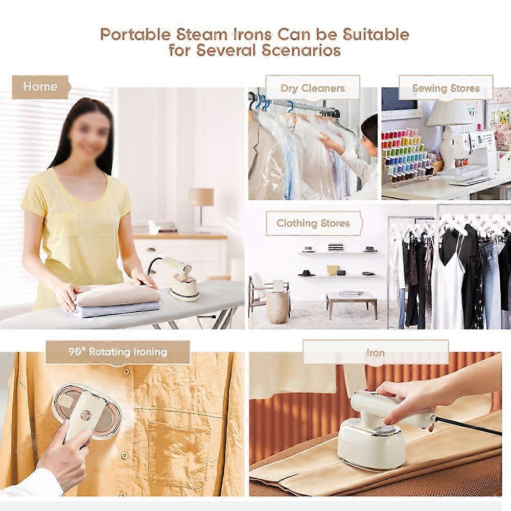 Travel Steamer for Clothes Portable Handheld Steaming Iron 2-In-1 Garment Steamer with 90 Rotating Head for Travel and Home