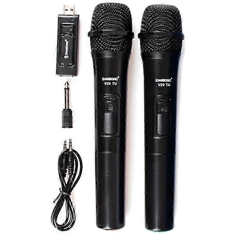 Uhf Usb 3.5mm Wireless Microphone Handheld Mic With Receiver For Karaoke Speech Loudspeaker V20