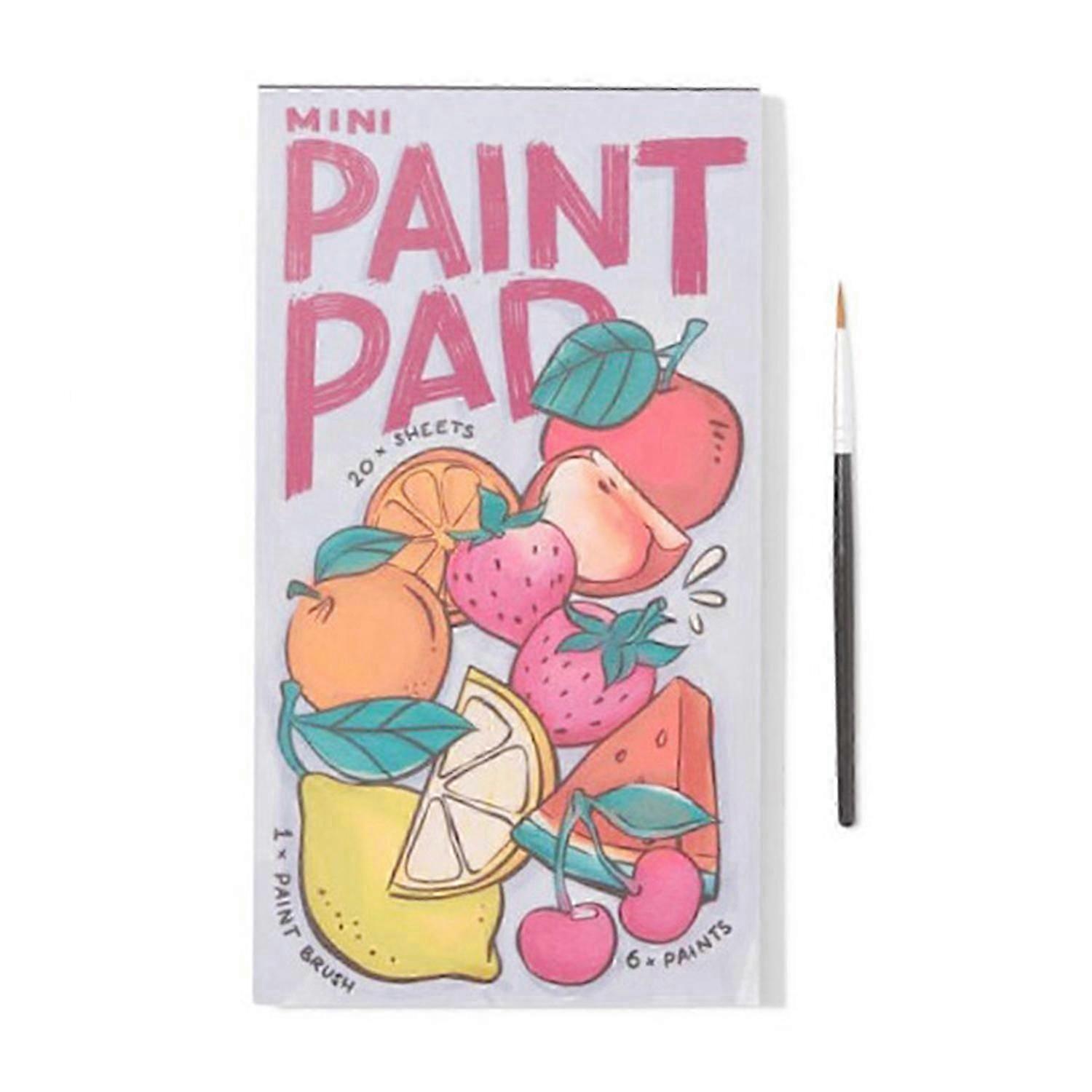 Podkładka do malowania akwarelą 7,48x3,94 cala Minis Paint Pad z 1 pędzlem Przenośna kieszonkowa akwarela DIYS-Yvan