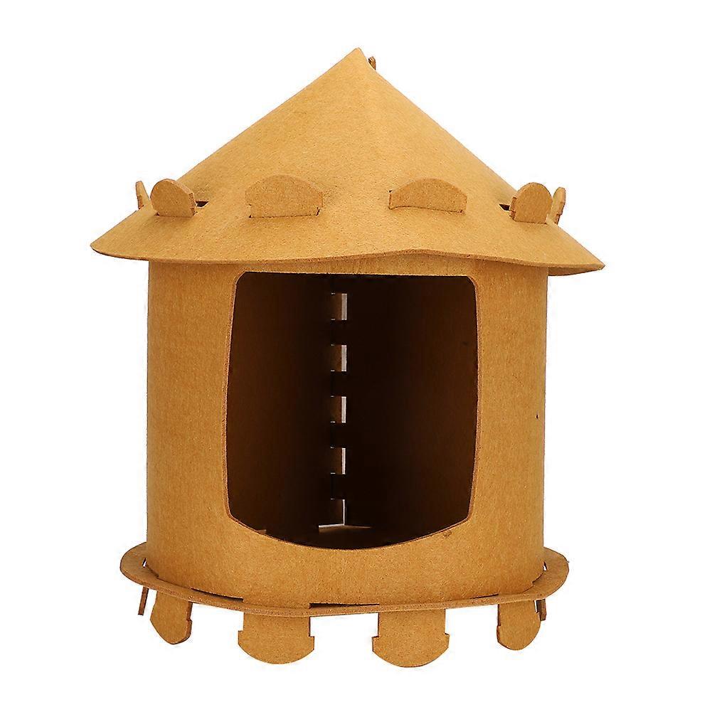Felt Cloth Yurt Cat Tent for Indoor Cats, Cozy Fabric Cat House, Large Size, Cute Design, Easy Assembly