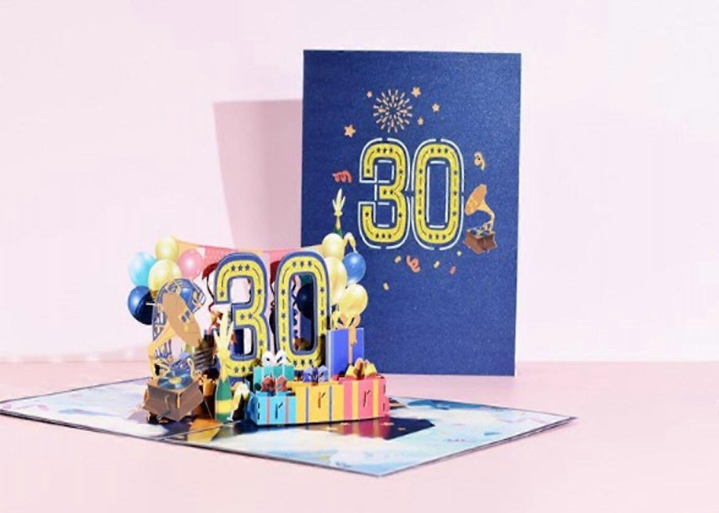 Exquisite 3D Pop Card, Handcrafted 30th