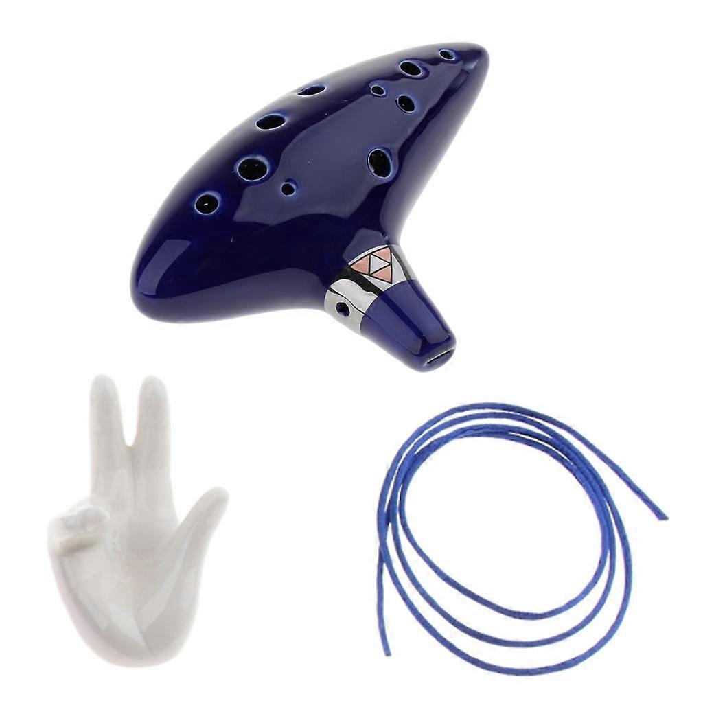 Keramik Alto C 12 Löcher Okarina Gefäß Flöte Xun mit Handform Ständerhalter