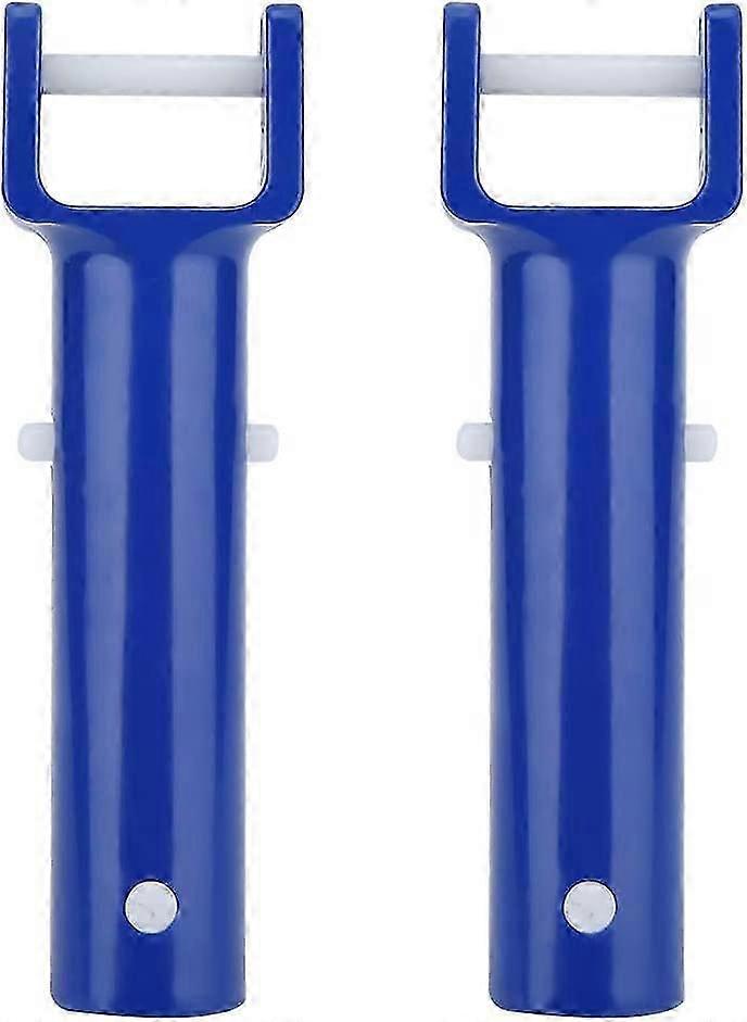 Swimming Pool Brush Handle, 2Pcs Blue Swimming Pool V Shape Clip Brush Head Handle Replacement Pool Accessories