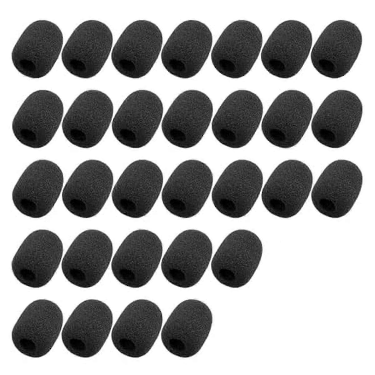 30 Pack Foam Microphone Windscreen,Mini Size Lapel Headset Mic Foam Covers compatible with Headset Microphone
