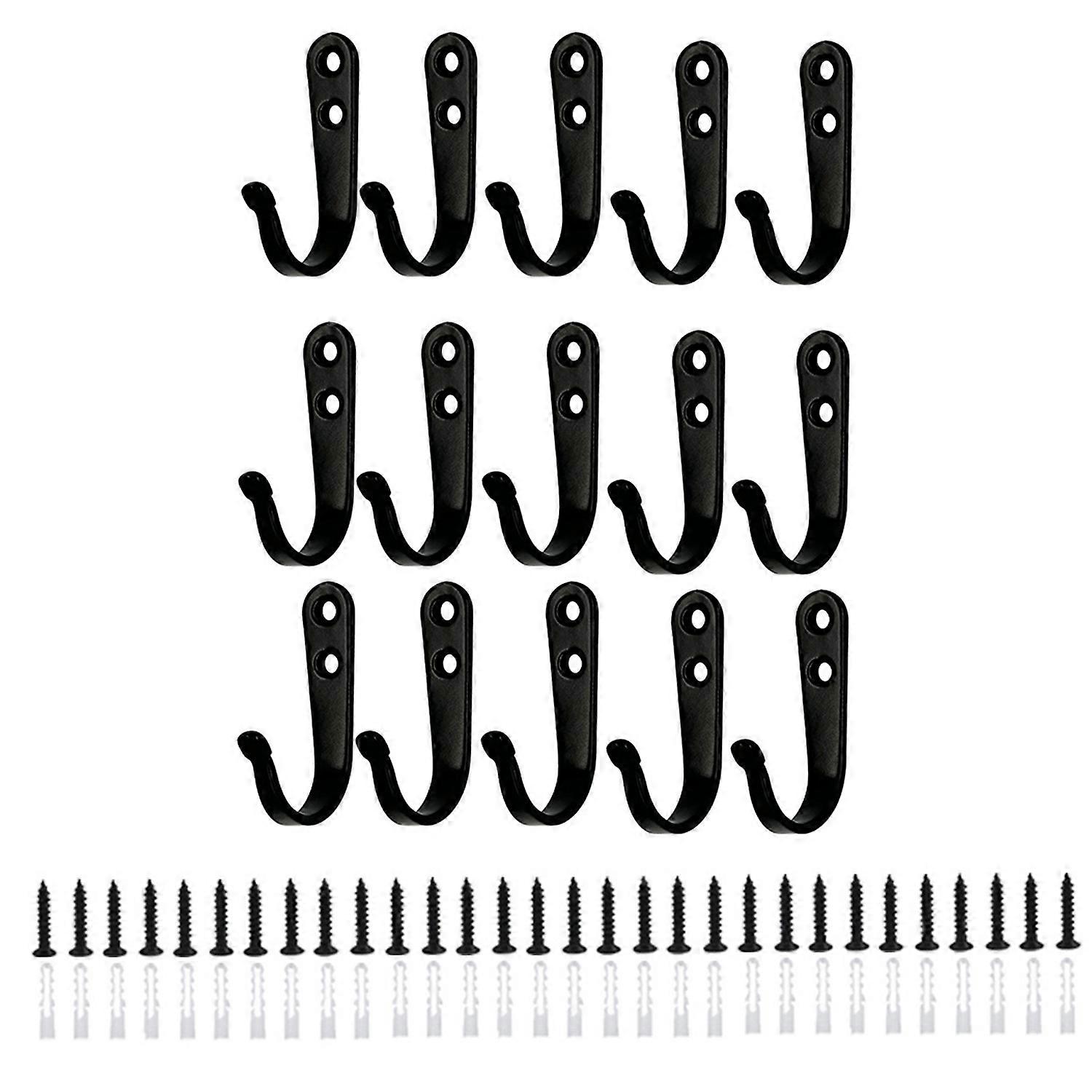10/15/20Pcs Metal Wall Hooks with Screws Heavy Duty Multi-functional Home Office Bathroom Clothes