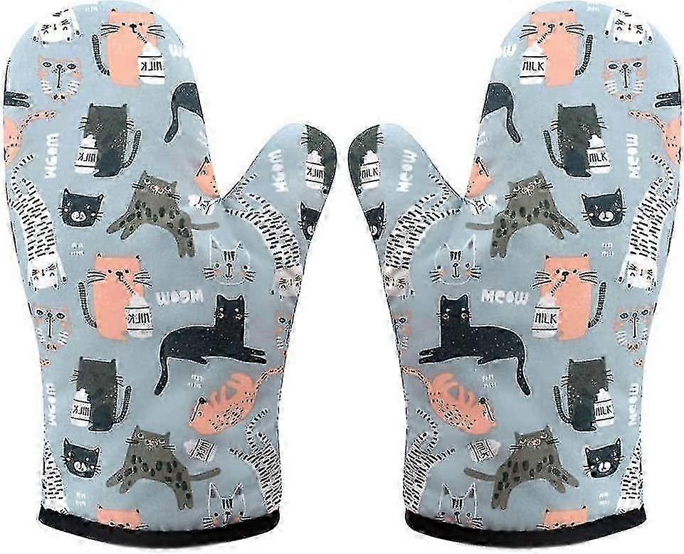 Oven mitts for baking, heat resistant gloves, 1 pair