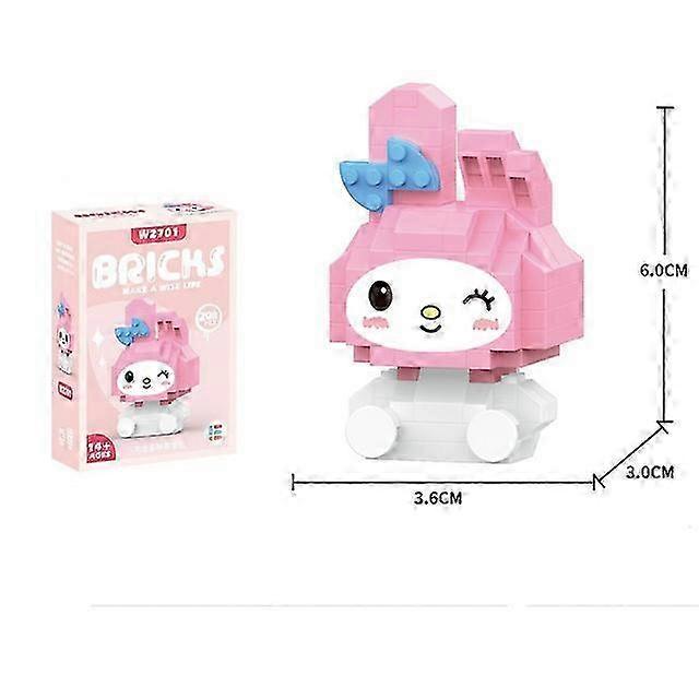 "مرحبا كيتي لبنة البناء سانريو أنيمي الشكل كورومي تجميعها ألعاب زخرفية زخرفية نموذج هدايا دمى اللغز للأطفال"