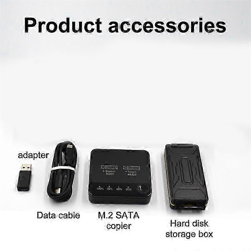M.2 SATA Duplicator M.2 SATA Dual Bay SSD Enclosure External Hard Disk Docking Station with Clone f